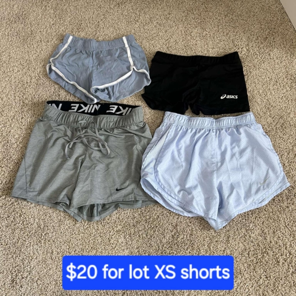 Nike and Asics Women's Shorts Set - Black, Grey, Light Blue